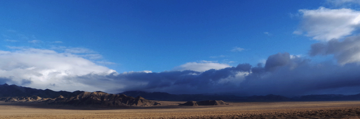 Beautiful cloud crested mountains